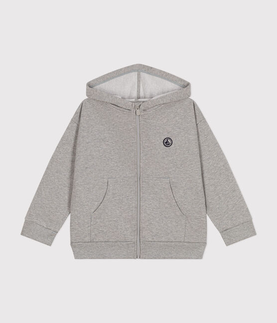 Maglia con cappuccio e cerniera in tessuto felpato bambino grigio CHATON CHINE