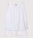 Pigiama corto bianco ragazza-donna in cotone sottile