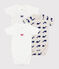 Set da 3 body incrociati a maniche corte in cotone con stampa neonato variante 1