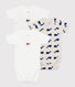 Set da 3 body incrociati a maniche corte in cotone con stampa neonato