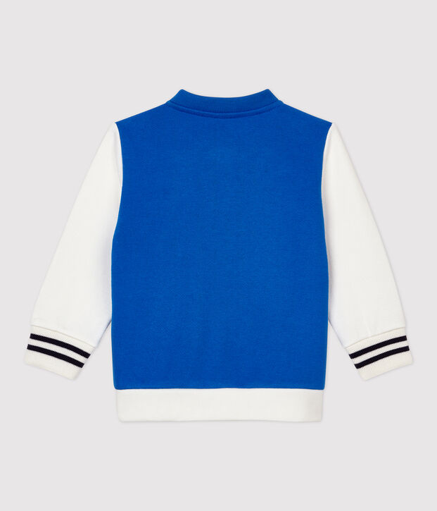 Cappotto Teddy in molleton beb&egrave;. blu/bianco