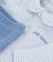 Set neonato in cotone ricamato sul petto con stampa vichy multicolore