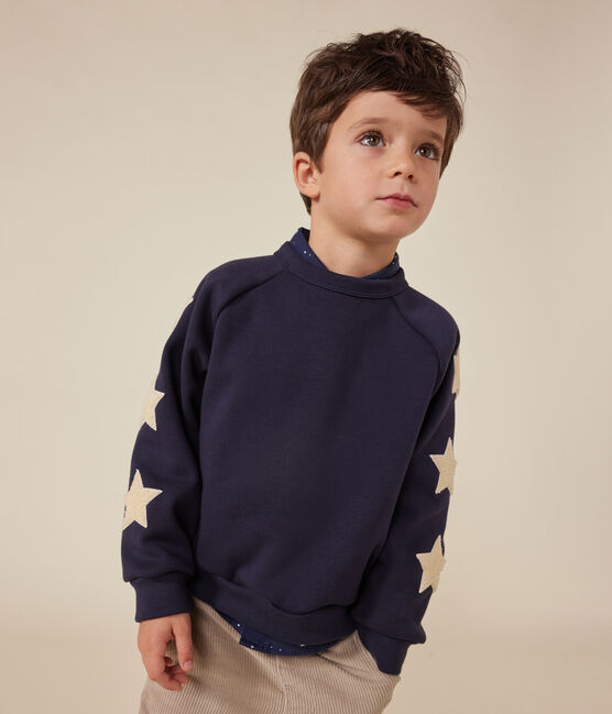 Maglia in caldo tessuto felpato bambino blu SMOKING