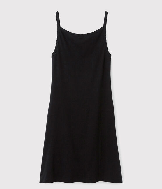 Abito con spalline iconico in cotone Donna nero NOIR