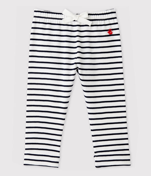 Pantaloni in cotone beb&egrave; femmina/maschio bianco/blu