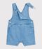 Salopette corta in denim leggero neonato blu