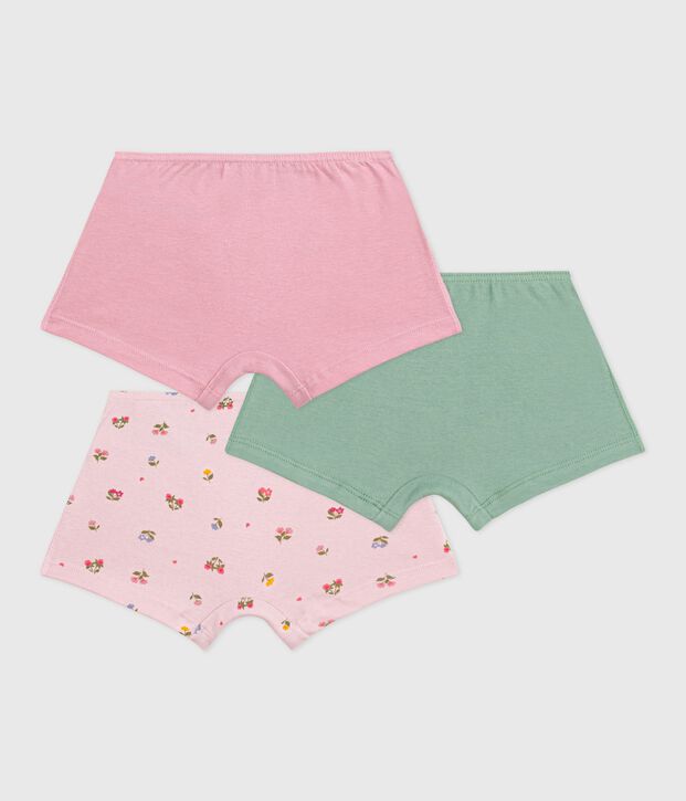 Set di shorty in cotone con stampa a fiori bambina multicolore