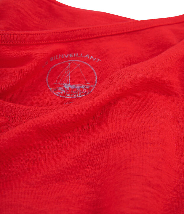 T-shirt in lino donna rosso