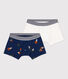 Confezione da 2 boxer con funghetti per bambino in cotone