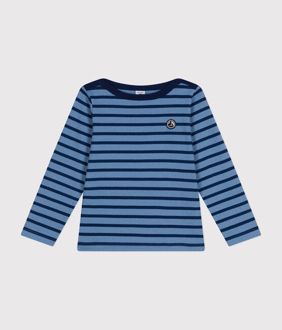Iconica maglia a righe alla marinara in cotone bambina/bambino blu BEACH/ MEDIEVAL
