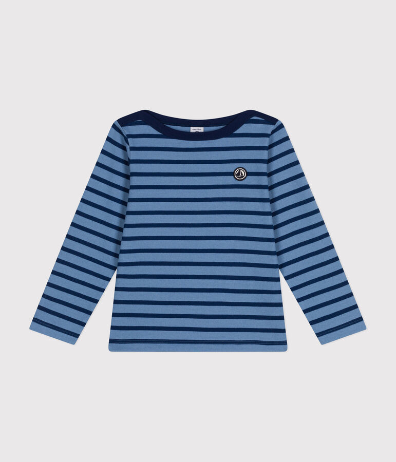 Iconica maglia a righe alla marinara in cotone bambina/bambino blu/blu