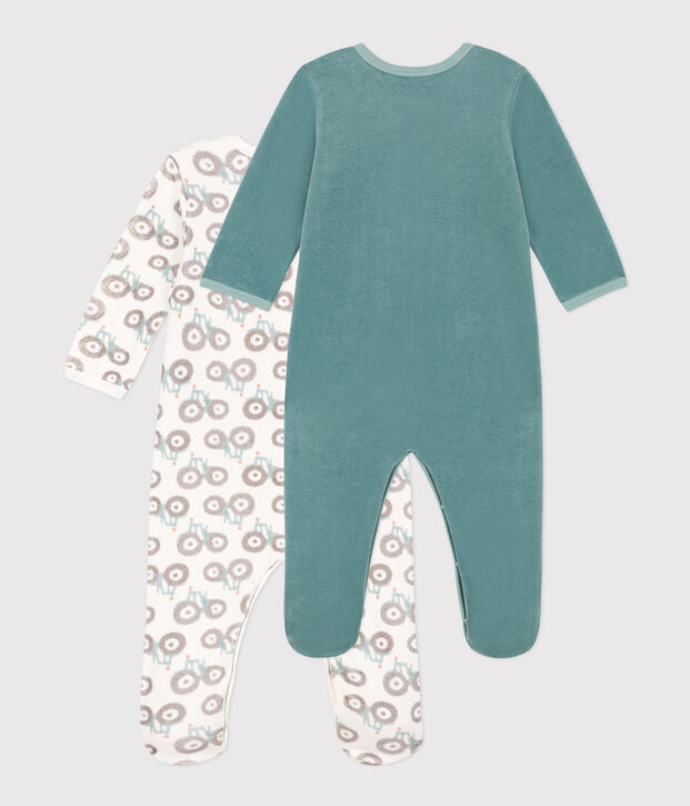 Set di 2 pigiami beb&egrave; in ciniglia multicolore