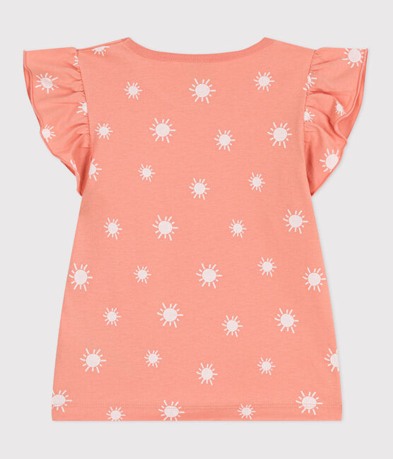 T-shirt a maniche corte in cotone con stampa bambino arancione ABRICOT/ MARSHMALLOW