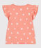 T-shirt a maniche corte in cotone con stampa bambino arancione ABRICOT/ MARSHMALLOW