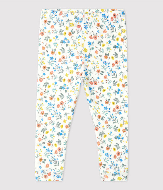 Leggins  bebè a fiori in cotone bianco MARSHMALLOW/bianco MULTICO