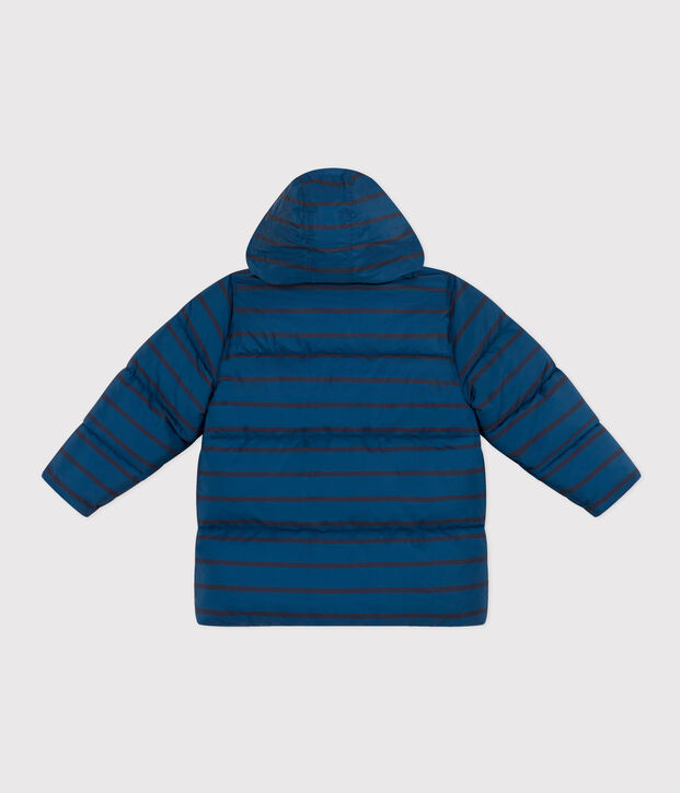 Piumino con cappuccio estraibile bambino blu/blu