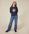 Maglia in tessuto felpato donna blu SMOKING