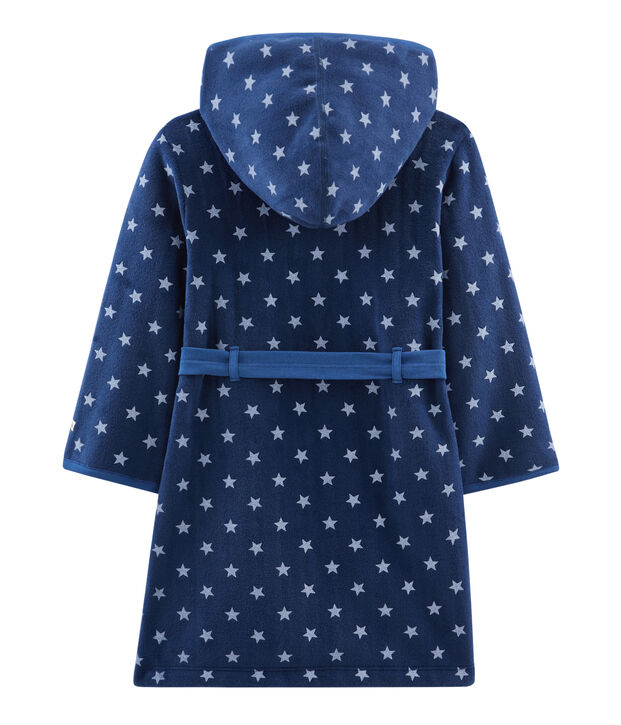 Vestaglia da bambino in pile blu/bianco