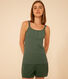 Pigiama shorts e canotta a tinta unita in cotone e lyocell donna