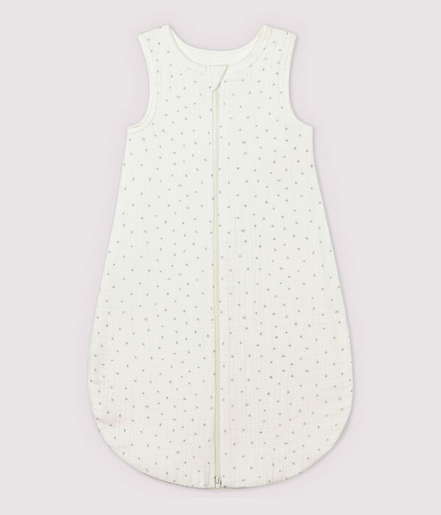 Sacco nanna beb&egrave; in cotone biologico bianco/grigio