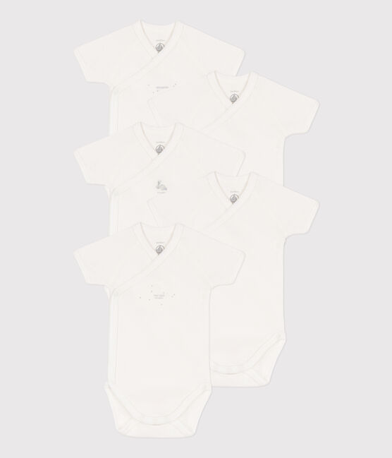 Confezione da 5 body incrociati a maniche corte in cotone variante 1