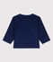 Camicia a manica lunga bebè maschio in velluto finissimo BLEU FONCE