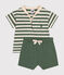 Set bebè t-shirt e pantaloncini in jersey verde CROCO/ AVALANCHE