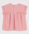 Blusa bebè a manica corta in cotone biologico rosa PAPAYE/ MARSHMALLOW