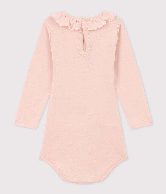 Body in cotone a manica lunga con collaretto rosa SALINE
