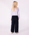 Pantaloni in velluto tinta unita bambina blu SMOKING
