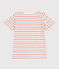 T-shirt bambina a maniche corte in cotone a righe con cuore bianco AVALANCHE/ MULTICO