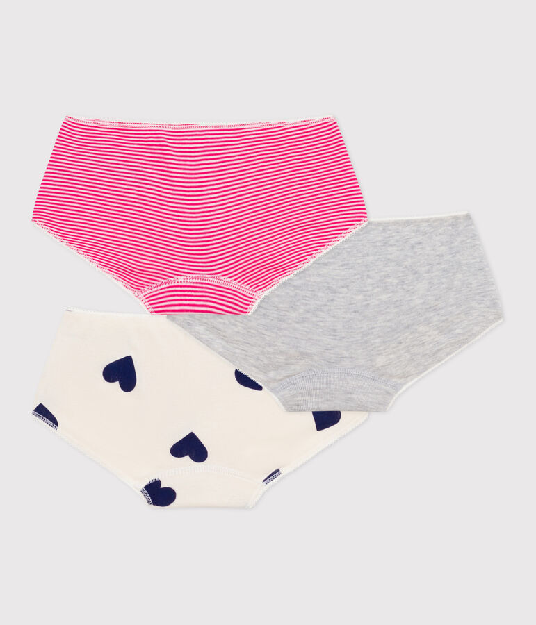 Set di shorty in cotone con stampa a cuori bambina multicolore