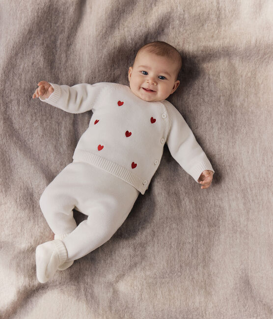 Set 2 pezzi in maglia con cuori ricamati neonato rosso MARSHMALLOW/ POMPEI