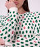 Pigiama in cotone con stampa di abeti donna bianco/multicolore
