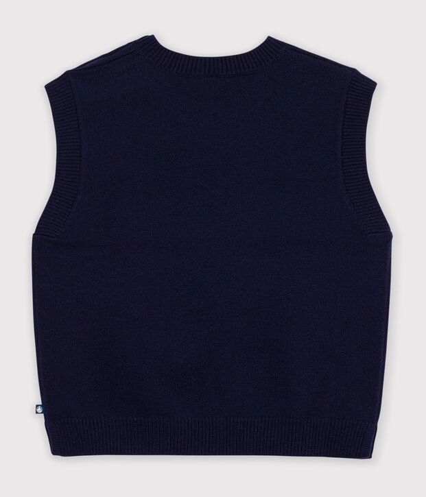 Maglione smanicato in misto lana e cotone tinta unita donna SMOKING