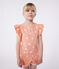 T-shirt a maniche corte in cotone con stampa bambino arancione ABRICOT/ MARSHMALLOW