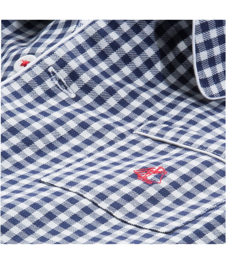 Pigiama bambino in twill blu/bianco