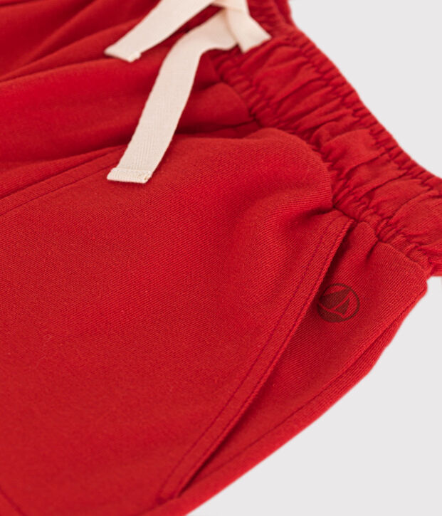 Shorts in cotone bambino rosso