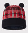 Cappellino bebè maschietto foderato in pile rosso TERKUIT/bianco MULTICO