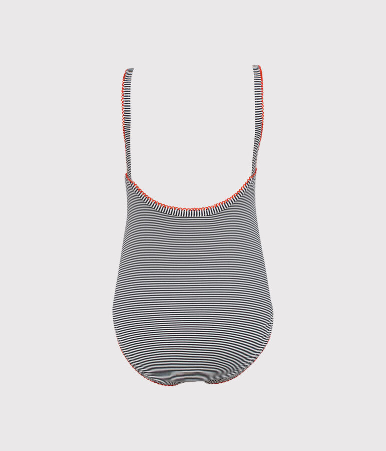 Costume intero bambina blu/bianco