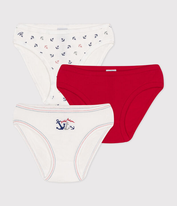Confezione da 3 slip bambina in cotone multicolore