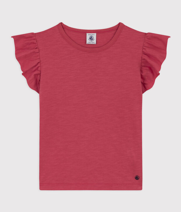 T-shirt a maniche corte in cotone bambina rosa