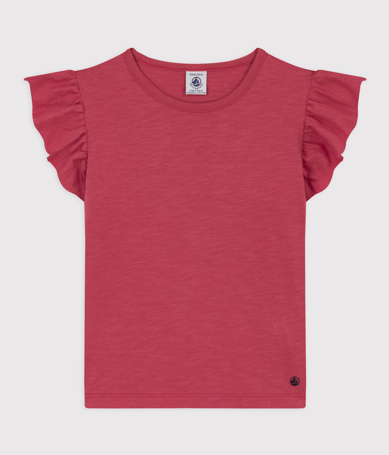 T-shirt a maniche corte in cotone bambina rosa