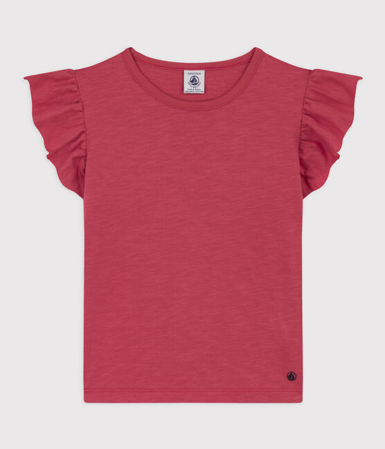T-shirt a maniche corte in cotone bambina rosa PAPI