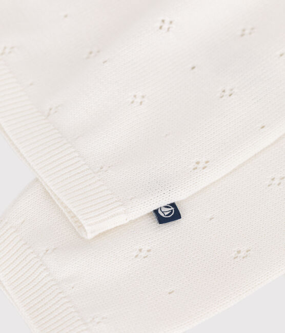 Cardigan in cotone a punto fantasia bambina bianco MARSHMALLOW