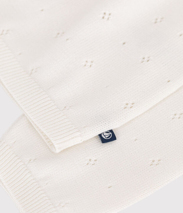 Cardigan in cotone a punto fantasia bambina bianco