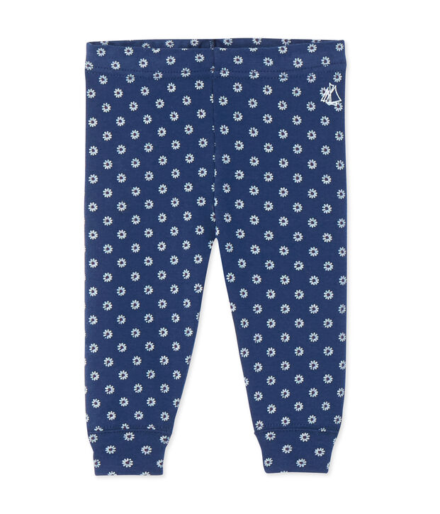 Leggings per beb&egrave; femmina stampati blu/multicolore