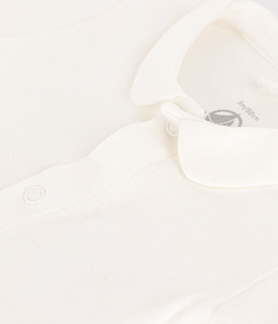 Body bebè a manica corta con colletto in cotone bianco MARSHMALLOW