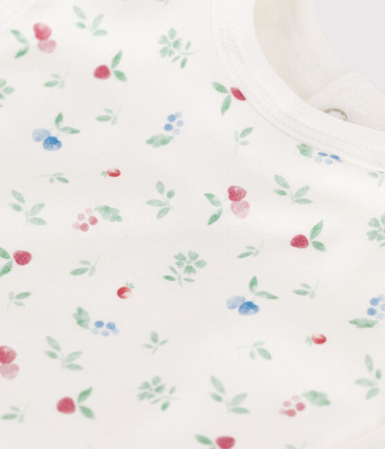 Bavaglino nascita in cotone con stampa bianco MARSHMALLOW/bianco MULTICO