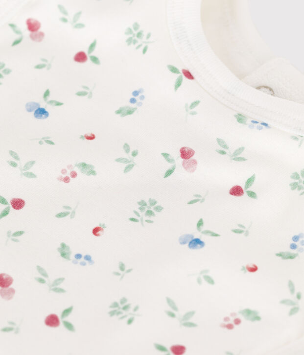 Bavaglino nascita in cotone con stampa bianco/multicolore